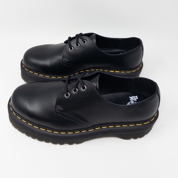 Dr. Martens 1461 Quad Oxford Polished Smooth Black Leather Men’s 9 Women’s 10 - Picture 2 of 5
